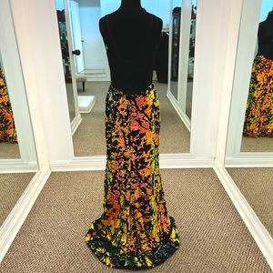 Black Velvet Sequined Val Stefani Prom Gown 3421RA Size 12
